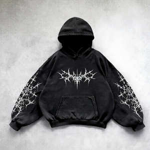 Sudaderas con Capucha Extra Grandes de Estilo Vintage Personalizadas, Unisex, con Estampado Digital, Lavado Ácido, Desgastadas, de 500 g/m², para Hombre - Product Image 1