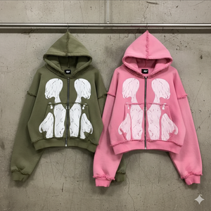 Sudaderas con efecto desgastado y decolorado, con logotipo personalizado, serigrafía, 100% algodón, forro polar, fabricante, proveedor mayorista, sudaderas con cremallera - Product Image 5