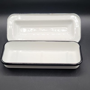 Beurrier rectangulaire élégant avec couvercle à poignée, base de rangement profonde, finition lisse et brillante, pour comptoir de cuisine - Product Image 2