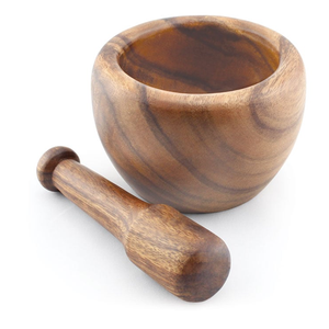 Molinillo de Madera Maciza 117, Juego de Mortero y Pilón de Madera Natural, Ecológico, Manual, para Cocina, Herramienta para Moler Hierbas y Especias - Product Image 6