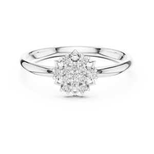Anillo de Plata de Ley 925 Chapado en Oro Rosa con Moissanita Brillante en Forma de Flor de Copo de Nieve para Mujer, Ideal para Aniversario de Bodas - Product Image 1