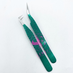 Professional High Volume Stainless Steel <b>DIY</b> Cluster Lash Extension Set Curved Tip Precision Durable Eyelash Tweezers - Product Image 3