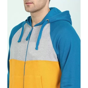 Venta al por mayor de algodón con cremallera sudaderas con capucha para los hombres de manga completa de color bloque hombres sudadera Unisex de gran tamaño pulóver con cremallera sudaderas con capucha hombres - Product Image 4