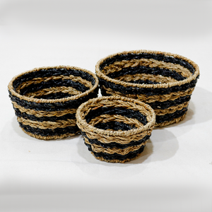 Natural Seagrass Woven <b>Round</b> Storage <b>Basket</b> Set Eco-friendly Nesting Home Organizer - Product Image 2