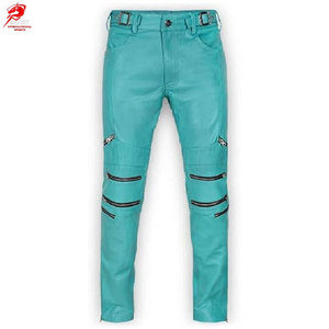 กางเกงหนังผู้ชายคุณภาพสูง ดีไซน์ยืดหยุ่น สวมใส่สบาย เหมาะสำหรับขี่มอเตอร์ไซค์และสวมใส่ลำลอง - Product Image 1