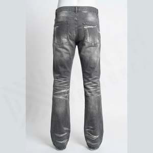 Straight-Leg Distressed Denim Jeans <b>Men</b> Slim Fit Mid Waist Cotton Casual Autumn Style Pants - Product Image 3