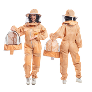Traje de Apicultura Ventilado con Velo Redondo y Protector de Cuello, Chaqueta de Apicultura de 3 Capas Resistente al Calor, Protección Nivel D 200C-300C - Product Image 4