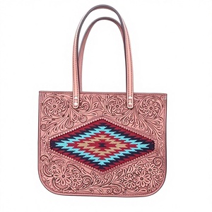 Pochette pour femme en cuir de vache véritable faite à la main, fermeture éclair, imperméable, broderie tendance, pour soirées, fêtes, école - Product Image 5