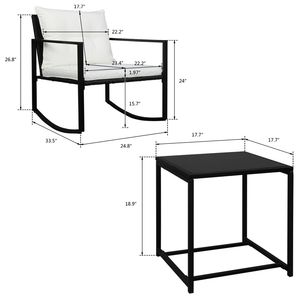 Spedizione Gratuita Set di Mobili da Esterno Moderni in Vimini per Bistrot, 3 Pezzi, Set Conversazione con Sedie in Rattan per Hotel - Product Image 6