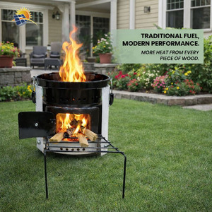 Estufa de Leña para Cocinar a Altas Temperaturas con Puerta y Asas y Parrilla de Hierro Fundido de Larga Duración por Fabricante - Product Image 4