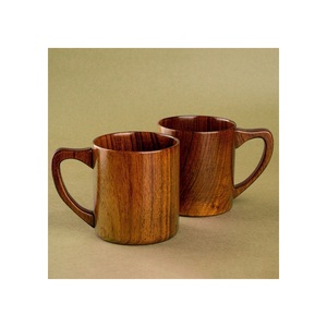 Solid Wood Coffee Mug Handmade Rustic Wooden Mug Natural Finish Eco Friendly Drinkware for Tea Coffee Beer Serving - Product Image 1
