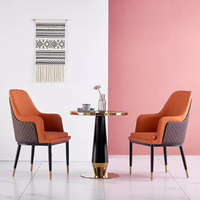 Chaise de salle à manger en gros, style nordique, luxe léger, en cuir PU, mobilier d'intérieur, chaises modernes pour restaurant et salle à manger