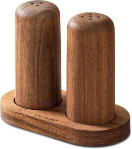 Salero y pimentero de madera, salero de madera de lujo, juego de sal y pimienta, decoración rústica para mesa, accesorio de cocina hecho a mano, mesa de comedor - Product Image 2