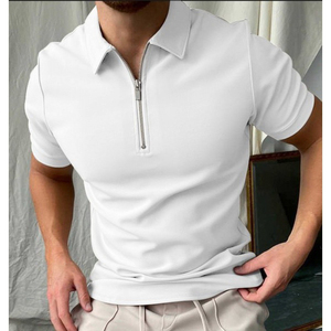 Camisa de Hombre de Algodón Negro de Manga Corta, Tejida, con Estampado de Cadena Dorada, Botones al Frente, Impresión Digital, Estilo Casual, Corte Regular - Product Image 2