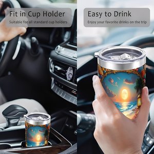 Stainless Steel Tumbler 20oz Double Wall Thermal <b>Insulated</b> <b>Mug</b> For Home Office Use - Product Image 4