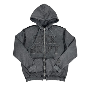2026 Customized Acid Washed Distressed <b>Pullover</b> <b>Man</b> Hoodie Oversized Boxy Fit Cropped Street Wear <b>For</b> <b>Men's</b> - Product Image 3