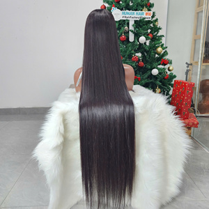 Extensiones de Cabello Humano Virgen del Vendedor, Largas, Lisas, de Color Natural, Pelucas de Cabello Vietnamita Crudo de Doble Trama, Cierre 5x5 HD - Product Image 2