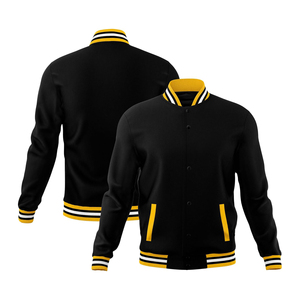 High Quality Men's High Street Style Slim-Fit Varsity Jacket Leather & Wool Material Windproof Breathable Winter Jacket - Product Image 1