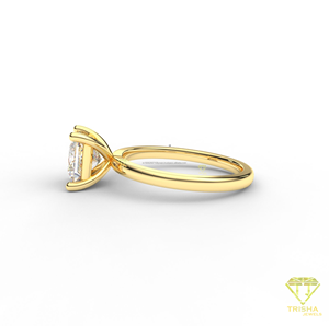 Princess Cut Moissanite Engagement <b>Ring</b> 14K Gold Plated <b>Solitaire</b> <b>Ring</b> For Women - Product Image 1