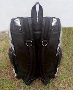 Mochila de cuero con pelo sintético de calidad OEM personalizada, estilo premium, doble correa, impermeable, portátil. - Product Image 6