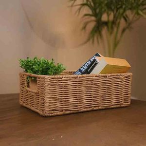 Modern <b>Rectangle</b> Eco-Friendly Foldable Handmade Rattan <b>Storage</b> <b>Baskets</b> Multi-Purpose Decorative Kitchen Ware Home Decorative - Product Image 4