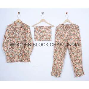 Conjunto de pijama floral para mujer, ropa de dormir de algodón, pantalones de pijama para mujer, camisa de manga larga, conjunto de pijama a juego. - Product Image 6