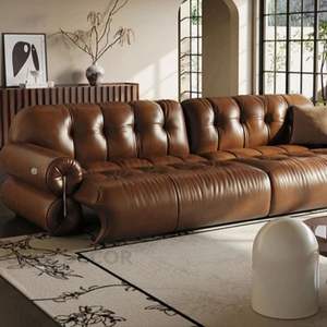 Sofá Reclinable Curvo Moderno Japandi de 3 Plazas Cloudelle de 82 Pulgadas para Sala de Estar - Product Image 1