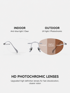 Photosensitive color-changing nearsighted <b>sunglasses</b> for women, adjustable to different degrees, ultra-lightweight, frameless - Product Image 5