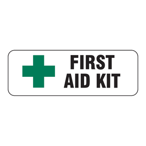 Panneau de signalisation de trousse de premiers secours à haute visibilité Brady, à fixation adhésive, pour laboratoires et bureaux - Product Image 1