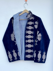 Designer Cotton <b>Velvet</b> Suzani Embroidered Breathable Eco-Friendly Indian Boho Women Winter Long Autumn Hippie Unisex Thick - Product Image 2