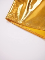 Femmes Metallic Rise Booty Shorts Rave Party Stage Pole Dancing Hot Pants Clubwear pour Club Music Stage Performance Night Out