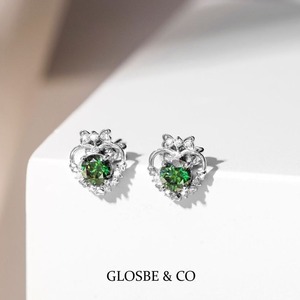 <b>Green</b> Moissanite Designer <b>Earrings</b> 4.5mm - GRA Certified Sterling Silver Glosbe & Co OEM ODM Customized Design Supplier - Product Image 1