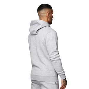 Sudadera con Capucha Gris Jaspeado para Hombre, Sudadera Informal de Forro Polar, Manga Larga, Ropa Deportiva de Invierno para Gimnasio - Product Image 2