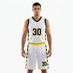 Ensemble d'uniformes de basketball personnalisés pour hommes – Maillot et short en polyester respirant avec impression numérique – Tenue de sport d'équipe avec numéro – Grandes tailles - Product Image 1