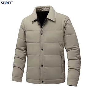 Men's Casual Thickened <b>Reversible</b> Padded Jacket Warm Lined Lightweight Breathable Windproof Eco-Friendly Winter <b>Coat</b> Stand - Product Image 5