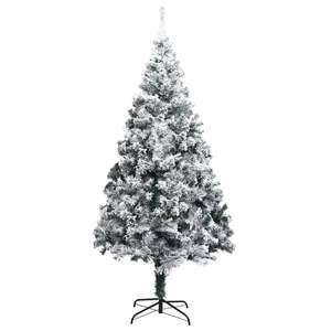 Sapin de Noël artificiel vert avec neige floquée blanche en PVC et acier - Product Image 2