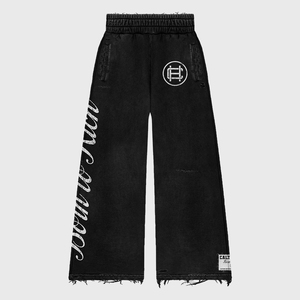 Conjunto de Camiseta Corta y Pantalones Negros Desgastados Conjuntos de Ropa Urbana con Lavado Ácido. Chándal de mezclilla descolorido. Fabricantes de Marca Privada OEM - Product Image 5