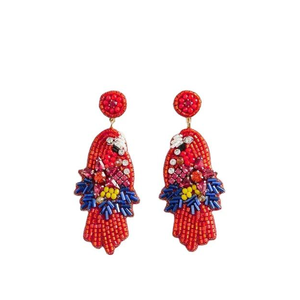 Pendientes Clásicos de Moda Hechos a Mano de Algodón Ligero con Diseño de Mariposa, Bordados con Cuentas de Semillas y Cristales, Accesorios de Moda - Product Image 4