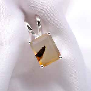 Colgante Octogonal de Ágata Montana, Plata de Ley 925, Joyería Artesanal Vintage con Piedras Preciosas, Collar Delicado, Regalo para Niñas y Mujeres - Product Image 1