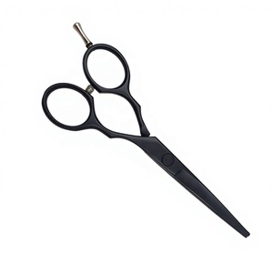 Ciseaux de barbier professionnels en acier inoxydable de 6 pouces, revêtement poudré noir, pour la coupe de cheveux longs en salon - Product Image 5