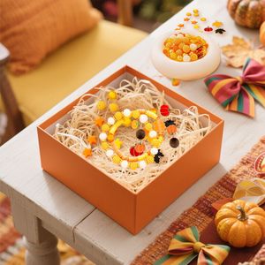 Kit di 1510 Perline per Braccialetti Autunnali, Scatola di Stoccaggio a 24 Scomparti, Perline in Argilla a Forma di Foglia d'Acero e Stella per Creazione di Gioielli, Perline Assortite - Product Image 5