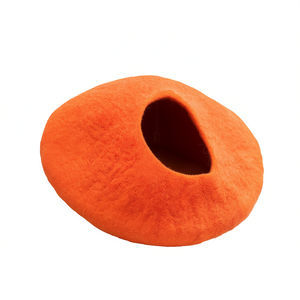 Orange Felt <b>Cat</b> Cave Comfortable Animal <b>Cage</b> for Your Furry Friend - Product Image 2