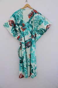 Vestido Kaftán de Verano para Mujer, Informal, de Algodón, sin Mangas, con Estampado Floral Tropical Digital, para la Playa, Estilo Islas del Pacífico Asiático - Product Image 3