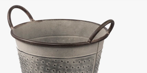 Hot Sale Bucket Shaped Galvanized Iron Metal Planter Set of 2 Home and Garden Decoration Metal <b>Flower</b> Pot and Garden - Product Image 4