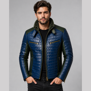 Veste en cuir véritable pour homme de qualité supérieure pour l'automne et l'hiver, style streetwear, teinture unie, avec service OEM, vente en ligne - Product Image 4