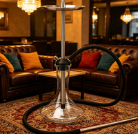 Chichas arabes en gros, finition miroir, acier inoxydable dépoli, accessoires pour chicha à fumée douce, ensemble de chicha russe
