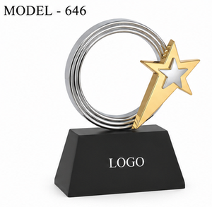 Elegant metal award with customizable engraving plate for personalized corporate gifting. - Product Image 5