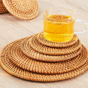 Sous-verres en rotin tressé naturel, couleur personnalisée, forme circulaire, pour table et cuisine, vente en gros - Product Image 5