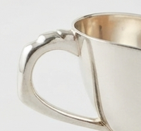 Pot à crème classique en argent avec finition brillante, forme irrégulière, pots à sucre et à crème en métal, vaisselle élégante pour le service du thé et du café