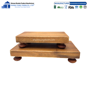 Bandeja de madera rectangular para servir sushi, acabada con aceite, hecha a mano, apta para alimentos, uso doméstico, hecha en Vietnam - Product Image 2